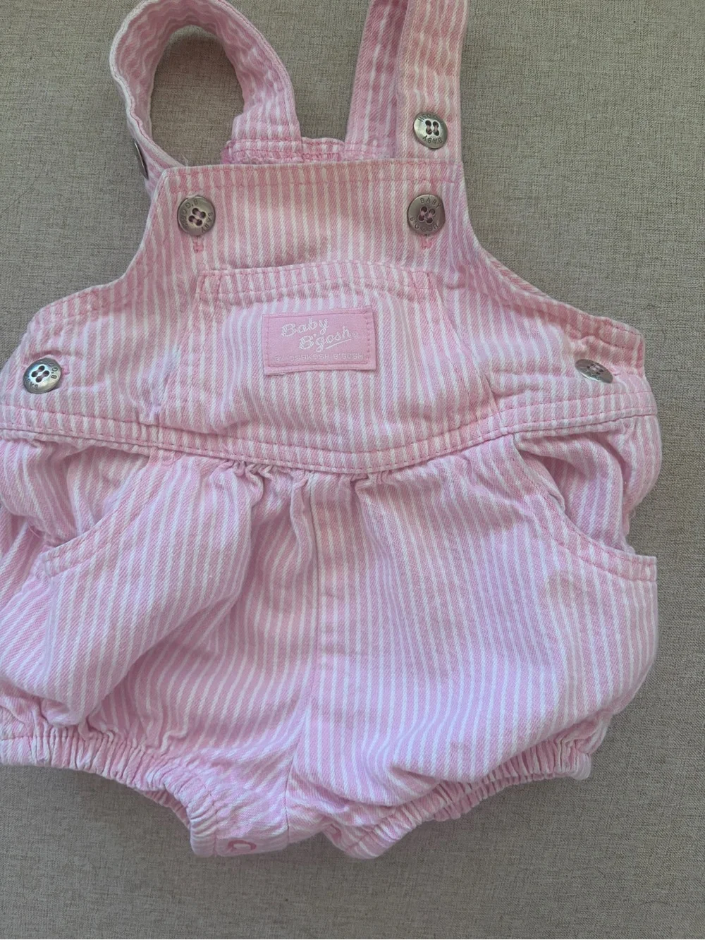 OshKosh B'gosh Pink & White Striped Baby Romper